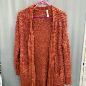 Zenana Outfitters Textured Rust Cardigan